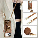 ALMA ETHEREAL Phone Case with Wallet and Ring Holder - Brown